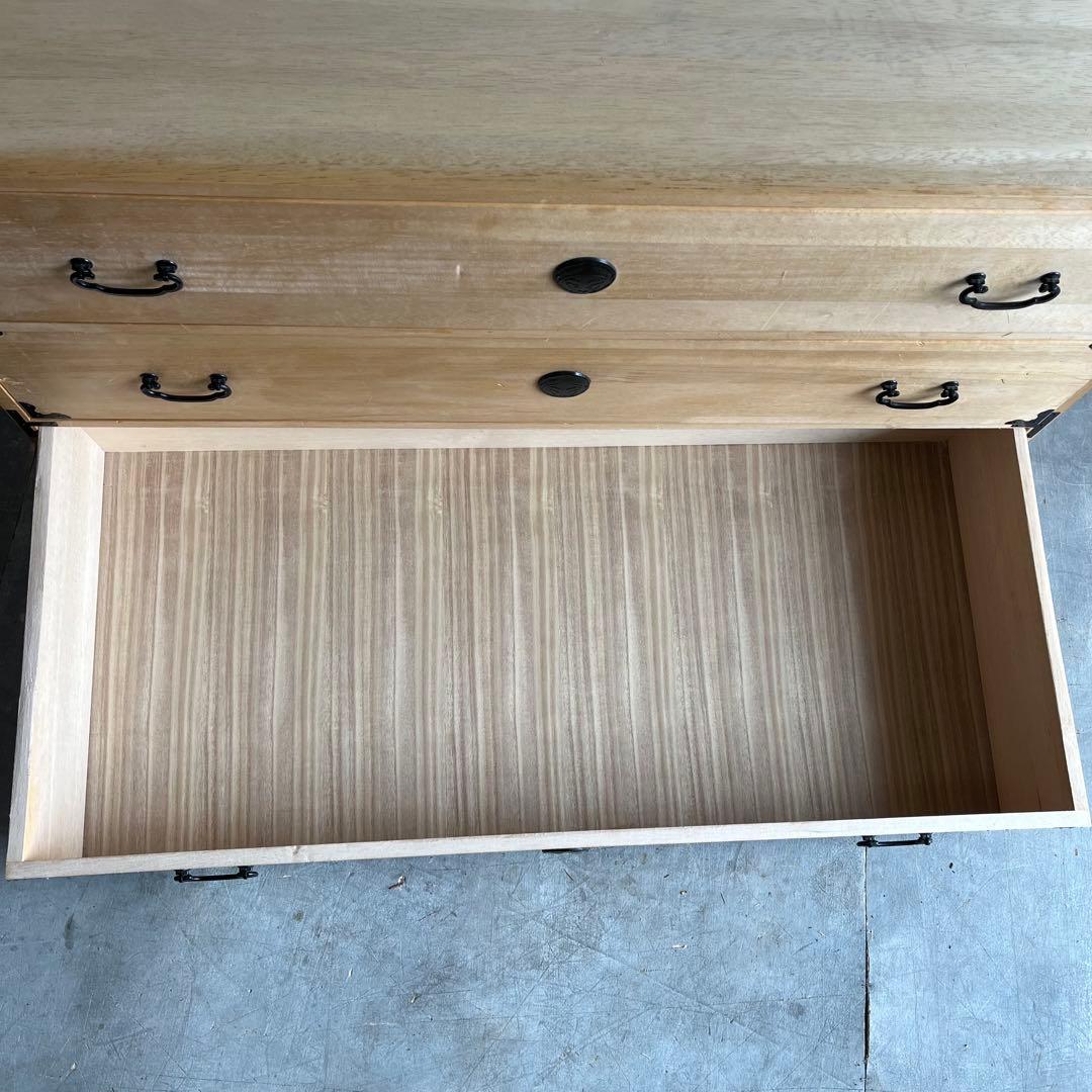 ヴィンテージ 桐箪笥 チェスト テレビ台 ローボード 3段 無塗装 昭和レトロ