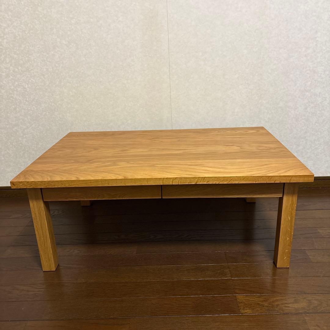 【美品】無印良品 無垢材 ローテーブル オーク材 900mm