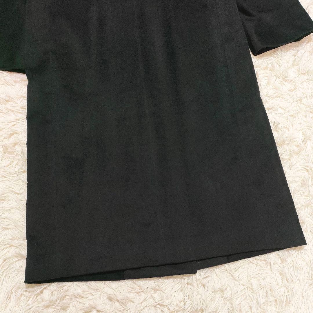 着丈106cm　カシミヤ100%　ダブルチェスターコート　ロング　黒　レディース