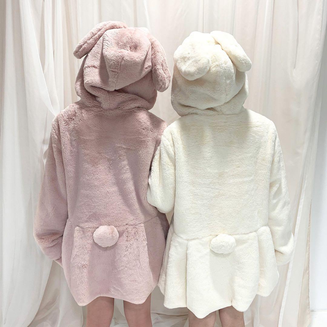 Melty Chocolateワンピース パールボタンうさ耳エコファーコート