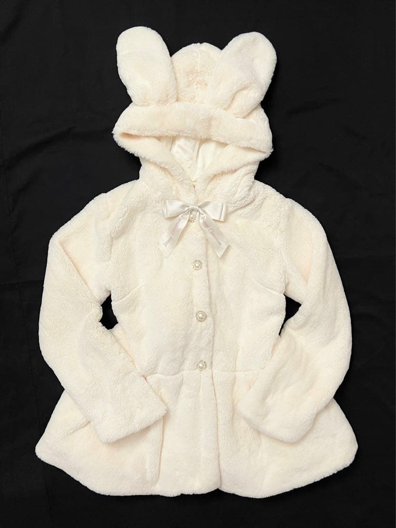 Melty Chocolateワンピース パールボタンうさ耳エコファーコート