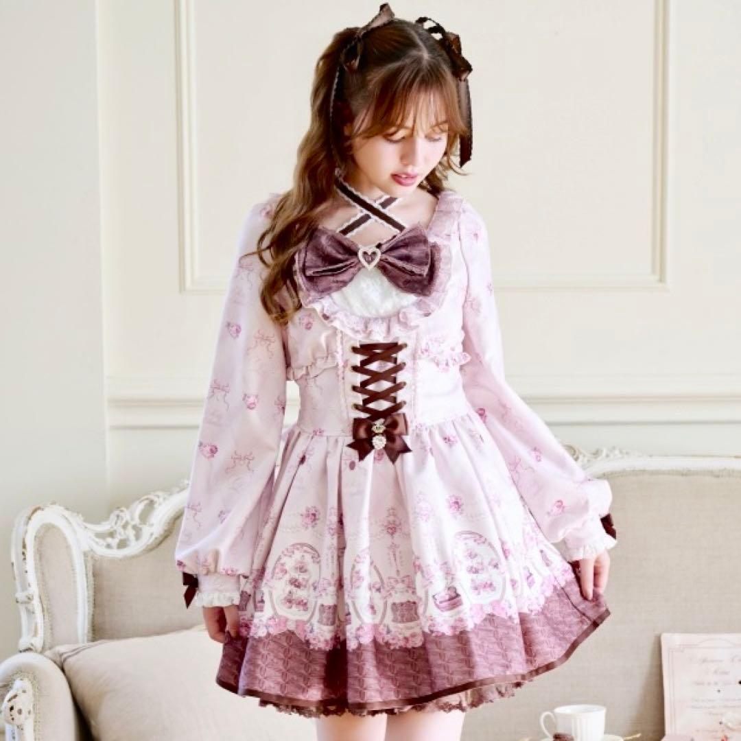 Melty Chocolateワンピース パールボタンうさ耳エコファーコート