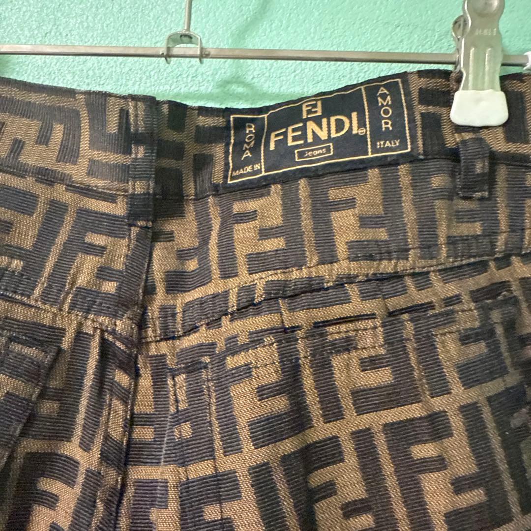 Fendi ズッカ　ロゴプリント パンツ　ズボン　【訳あり】