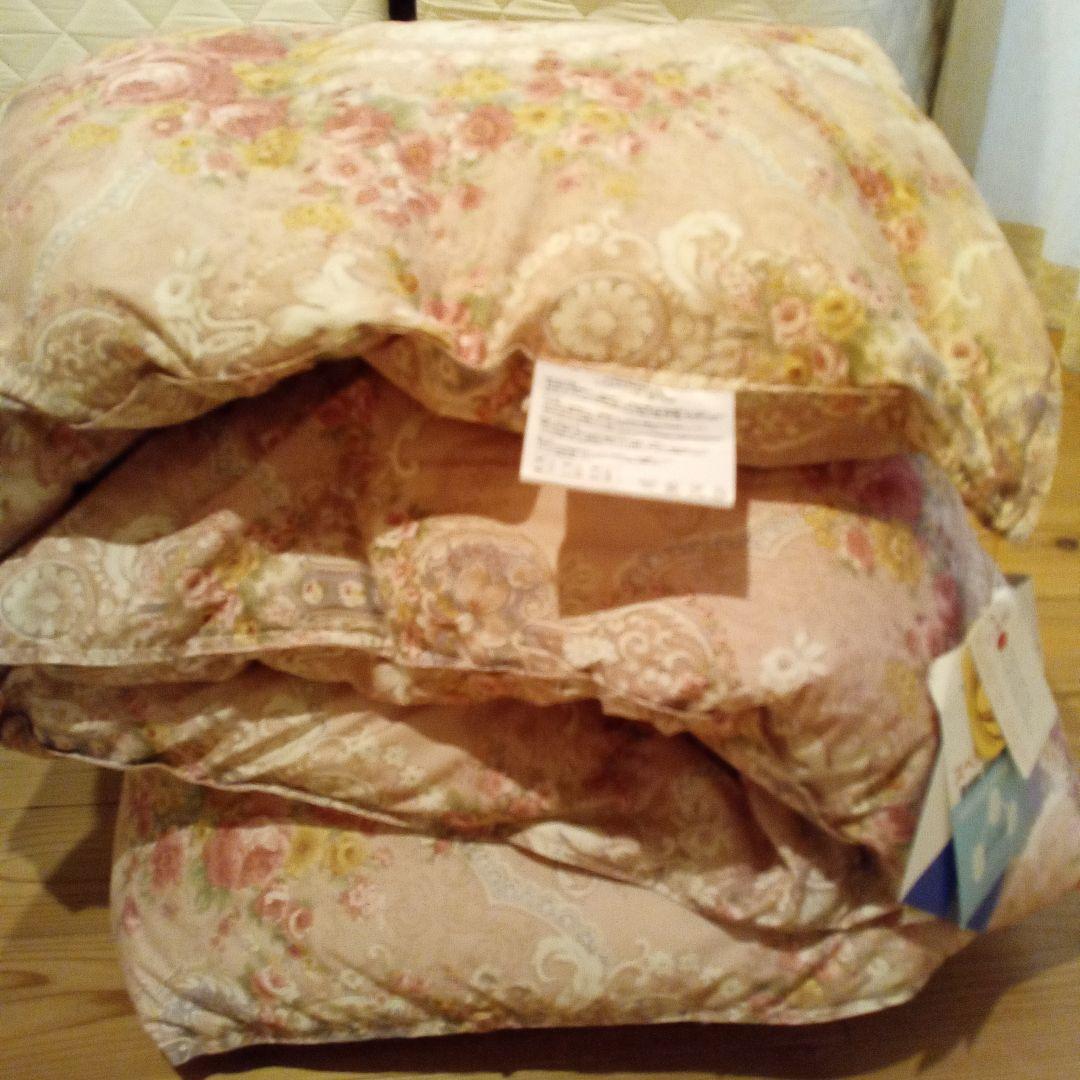 日本製羽毛布団シングル/フランス産ホワイトダックダウン/未使用品/ニューゴールド