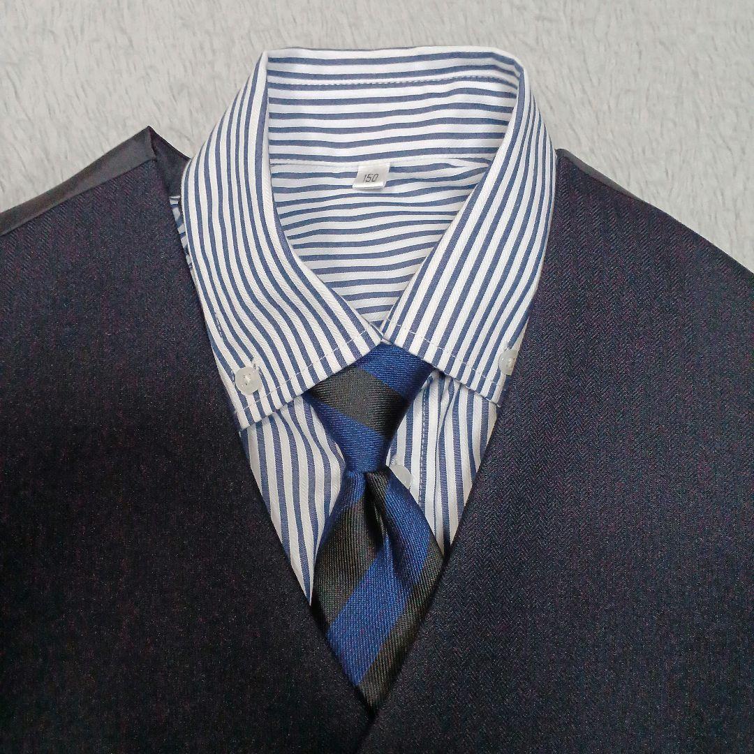 ワンダーファクトリー 150 紺 フォーマルスーツ 卒服 完品