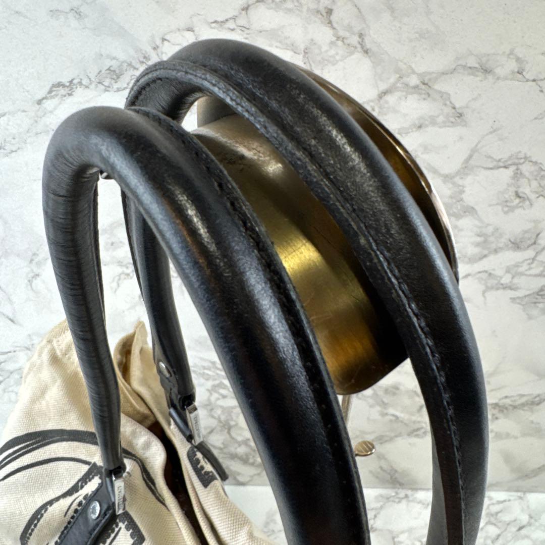 LONGCHAMP ロンシャン 転写 帆布 キャンバス×本革 レザートートバッグ