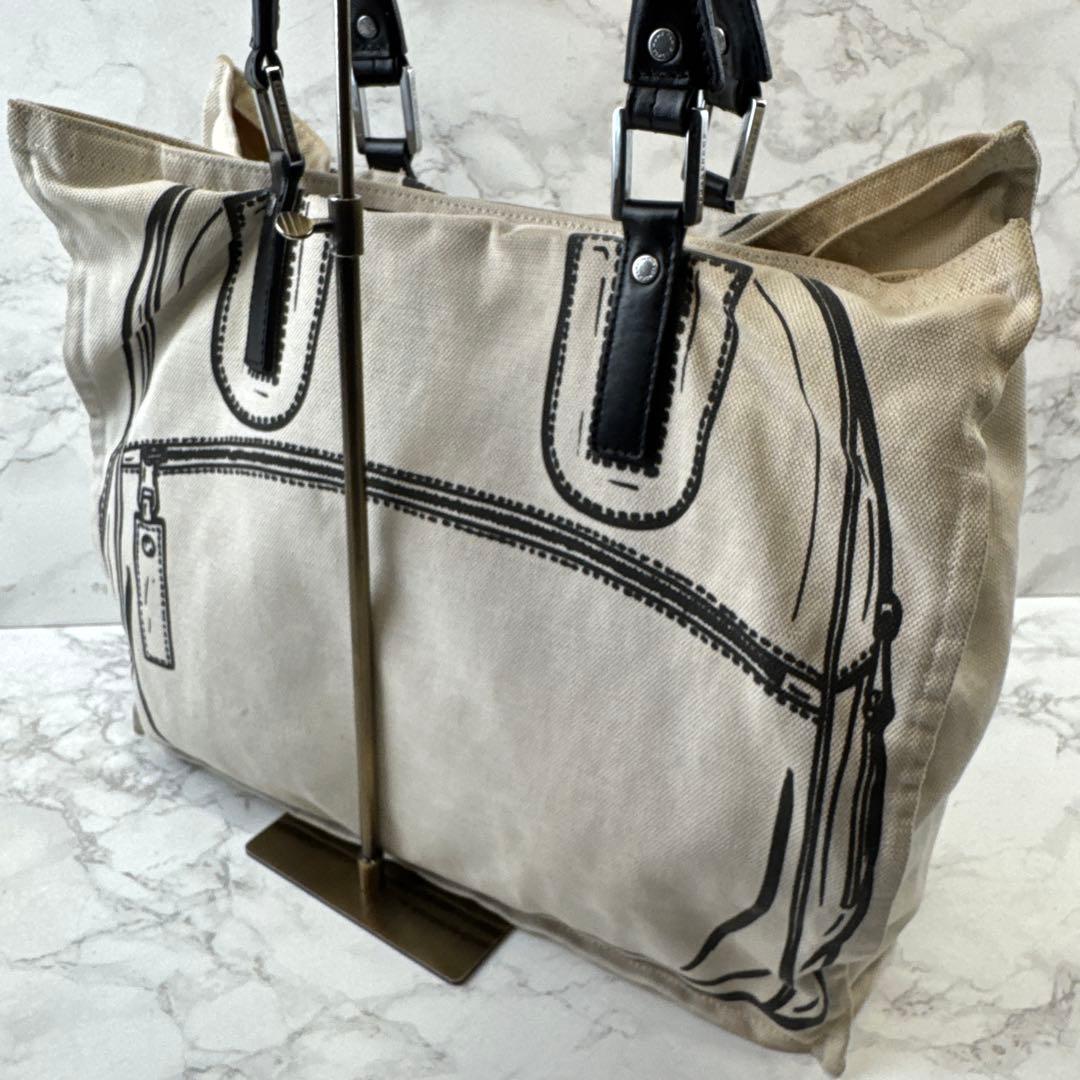 LONGCHAMP ロンシャン 転写 帆布 キャンバス×本革 レザートートバッグ