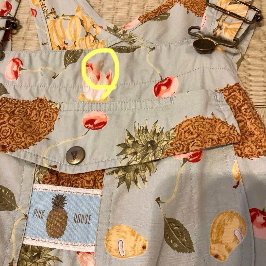 ピンクハウス　カネコイサオデザインフルーツ柄サロペットスカート