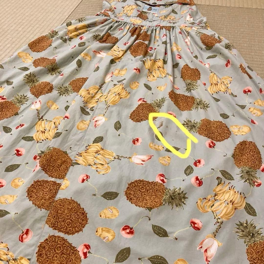 ピンクハウス　カネコイサオデザインフルーツ柄サロペットスカート