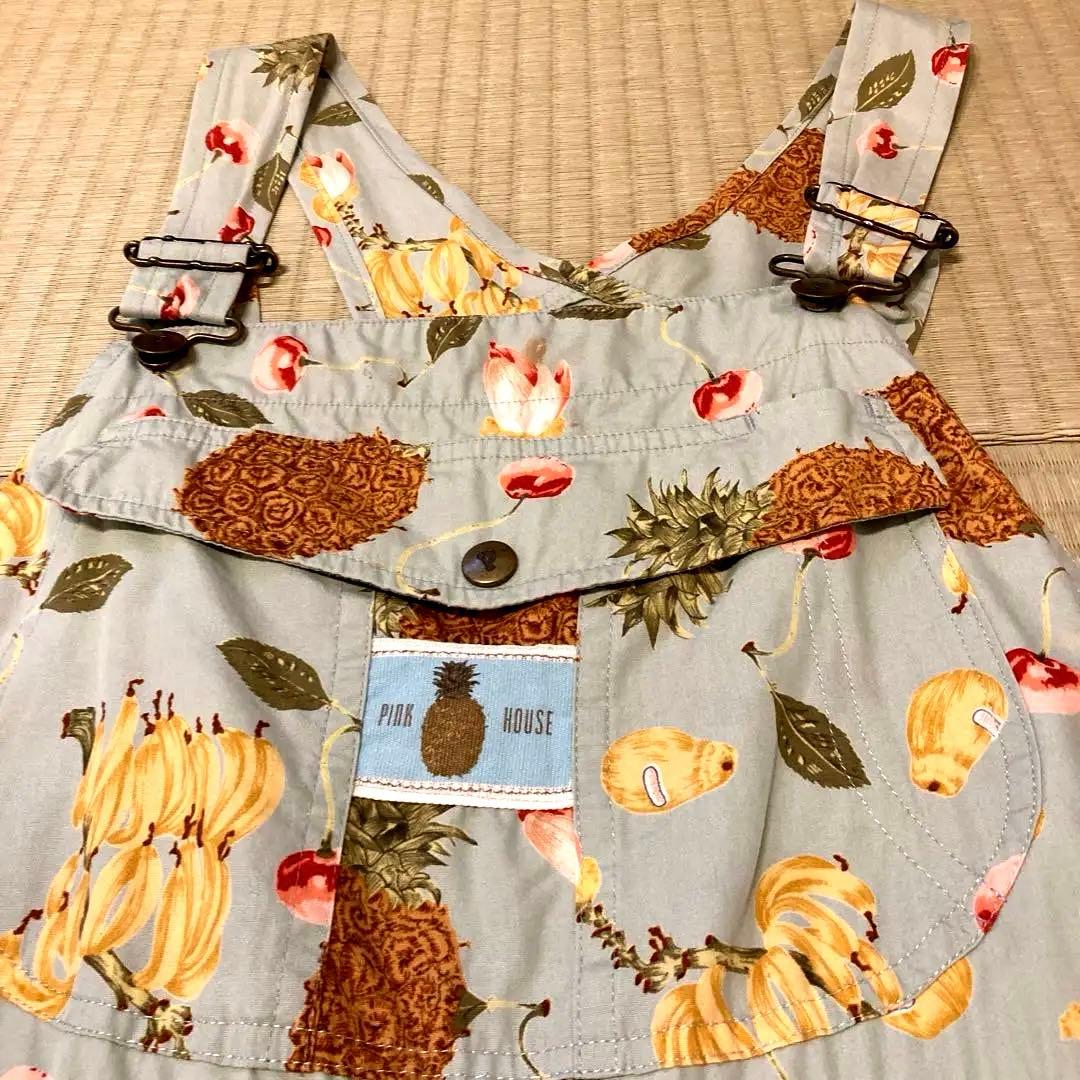 ピンクハウス　カネコイサオデザインフルーツ柄サロペットスカート
