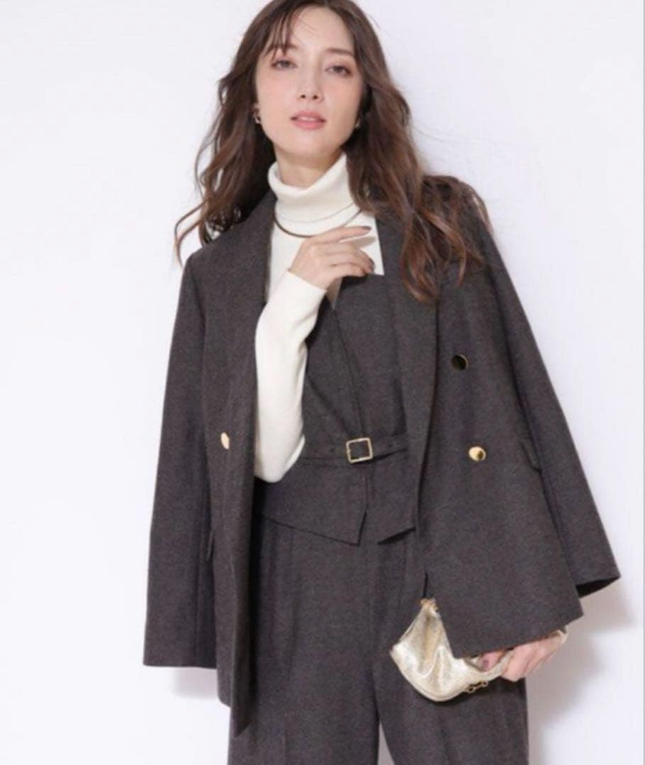 美品 アプワイザーリッシェ ダブルテーラージャケット Arpege story茶