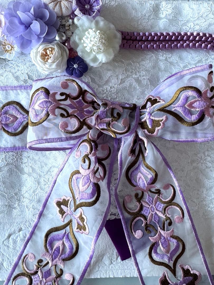 497 重ね衿　レース半衿・帯揚げ　正絹帯締め　マルチレース　豪華お飾り3点