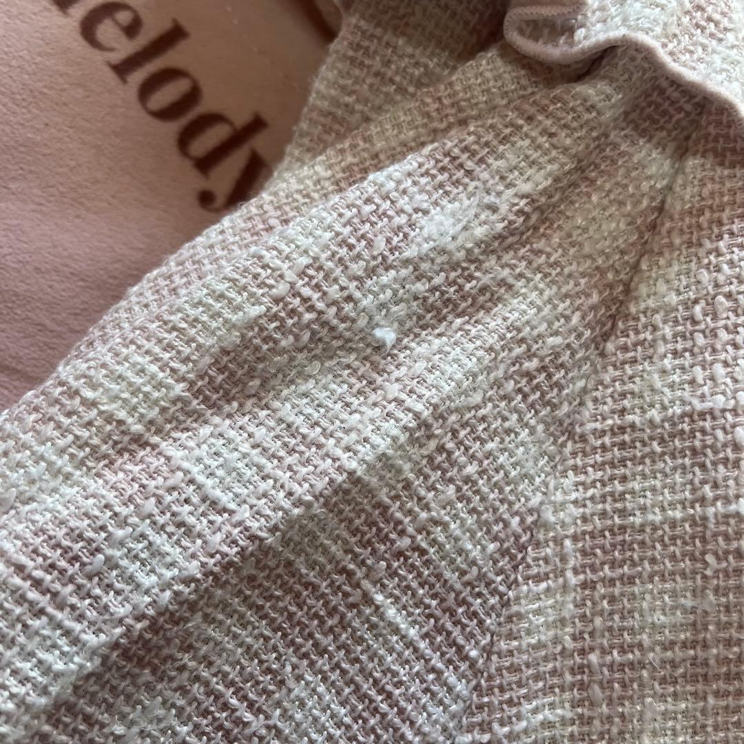 リズリサ ギンガムツイードサスペンダー付きスカパン ピンク LIZLISA