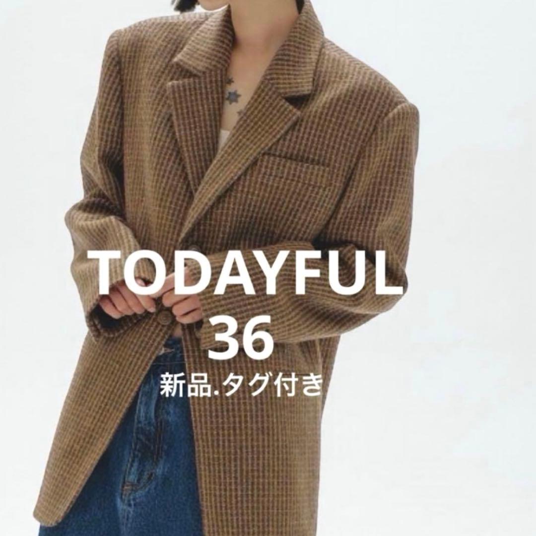 TODAYFUL Wool100% Check Jacket 36 タグ付き
