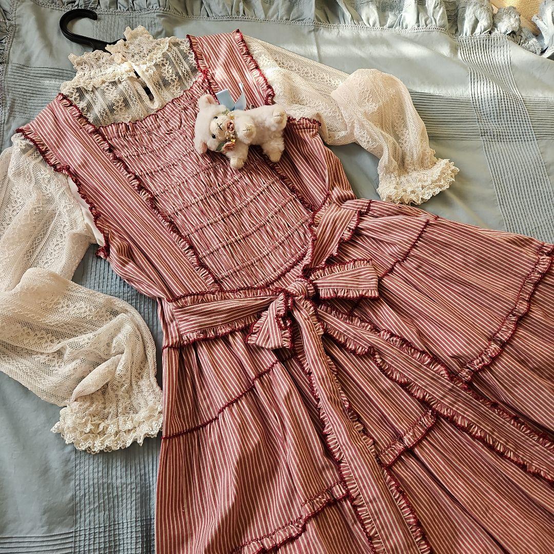 ★ピンクハウス★【未使用に近い】❤️ピコフリルがたっぷりのワンピース✨綿ブロード