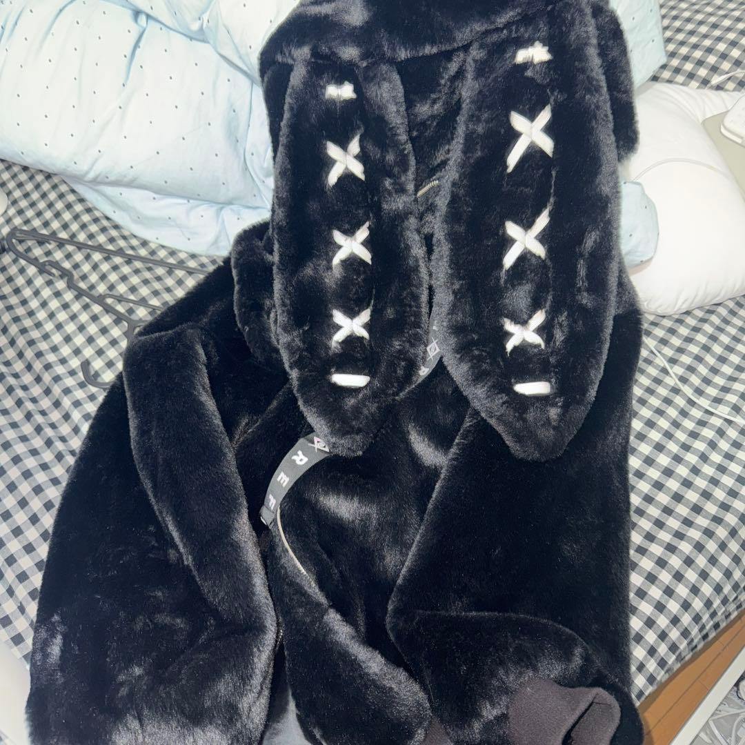 レフレム ファーパーカー ブルゾン うさ耳 ブラック　reflem