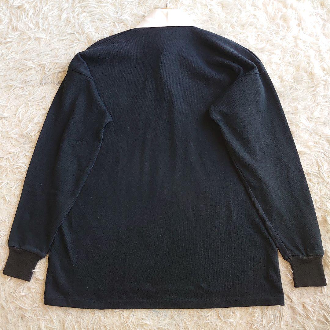 カンタベリー オールブラックス ロゴ刺繍 ラガーシャツ