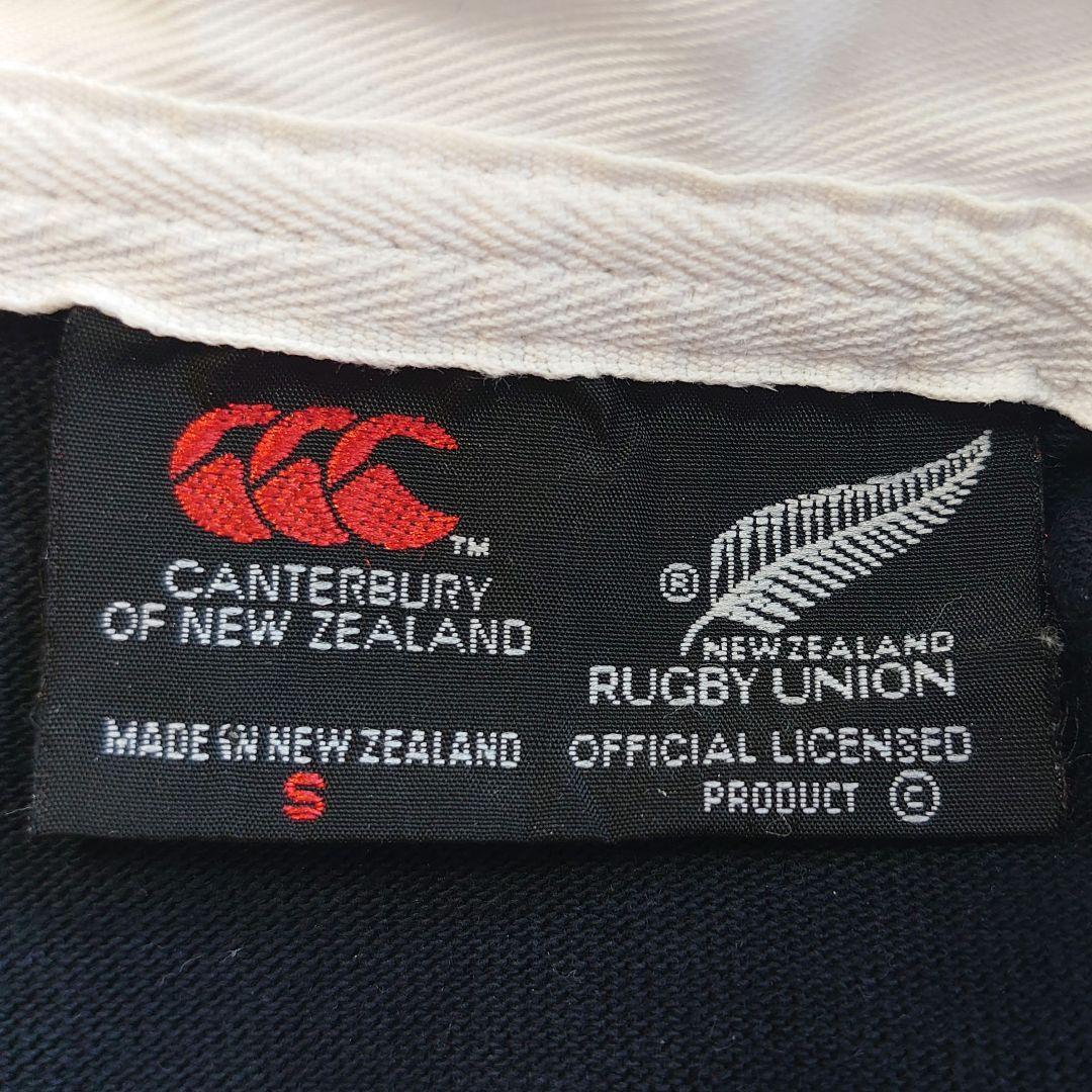 カンタベリー オールブラックス ロゴ刺繍 ラガーシャツ