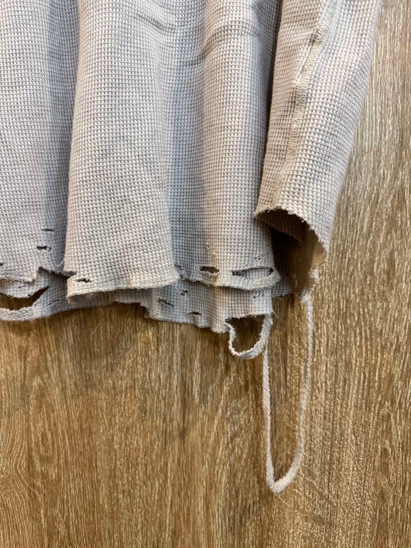 トップス ancellm damage waffle tank top