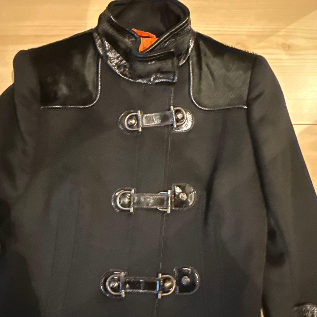 TOD'S 黒 ウール ダブルブレストコート