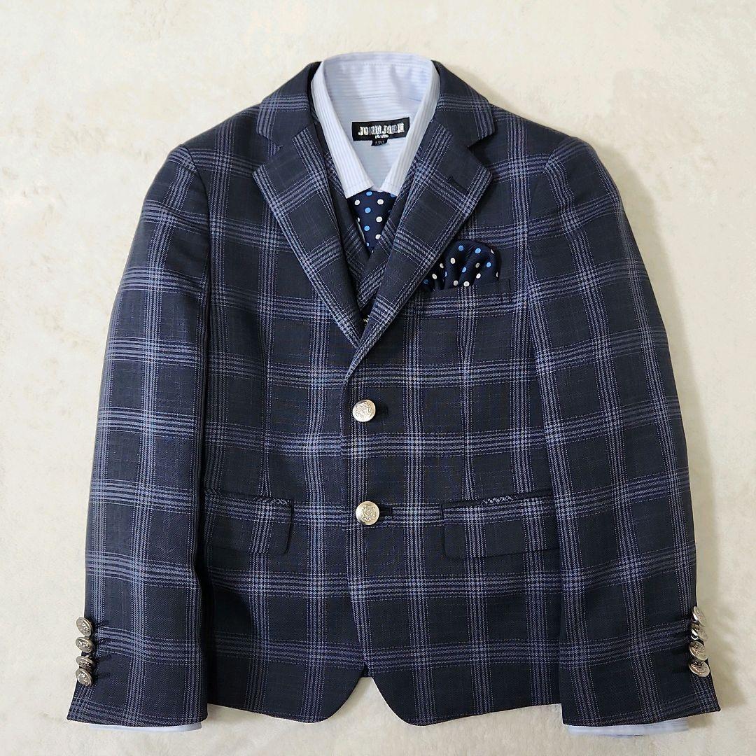 美品✨スリーピース フォーマルスーツ 7点セット 男の子 120 チェック 入学