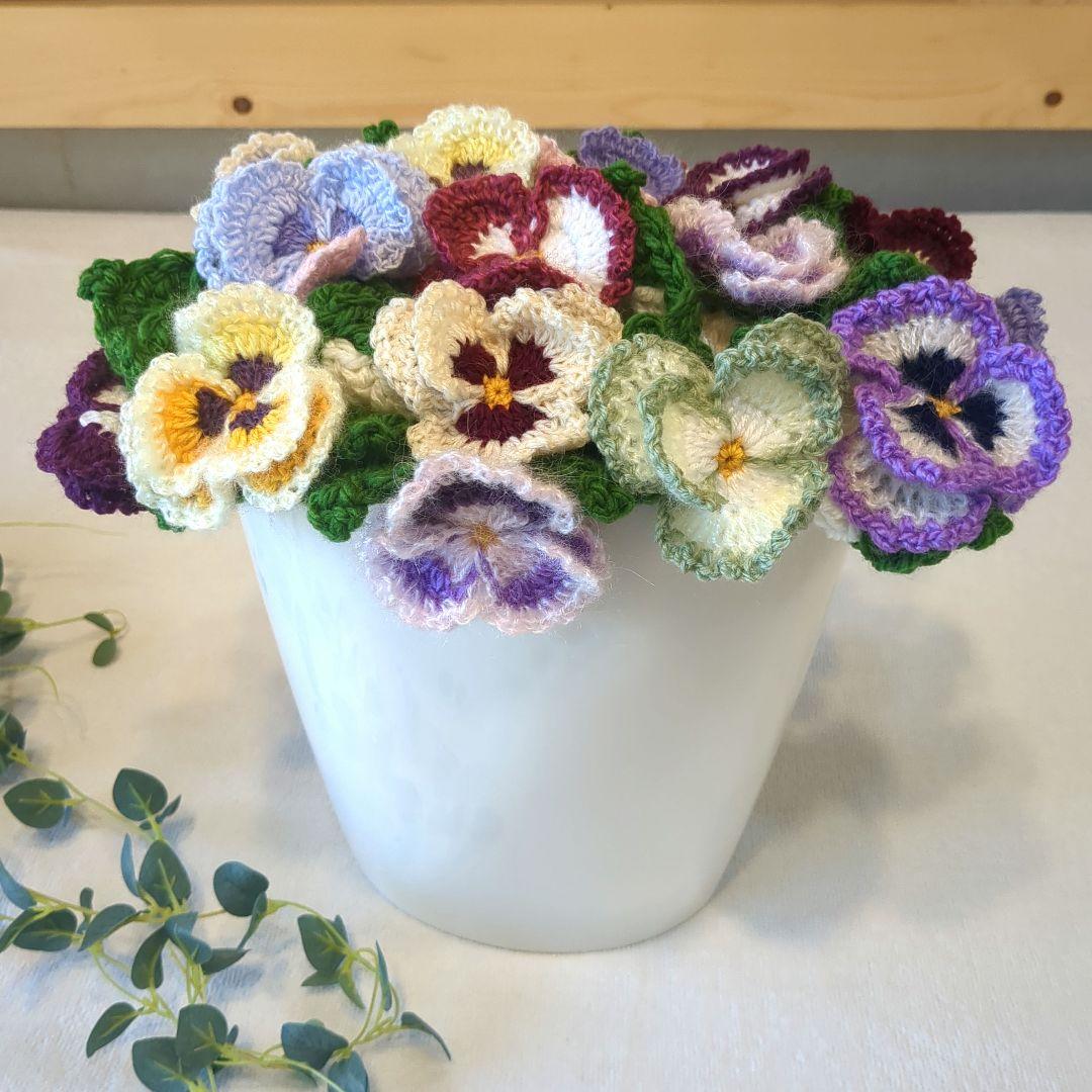 k*l様 ブーケブランケット 花束ブランケット パンジー リボン