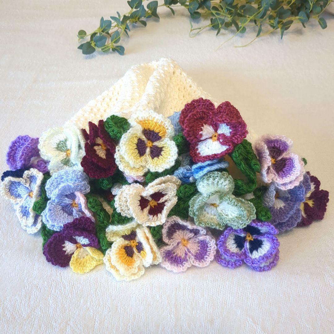 k*l様 ブーケブランケット 花束ブランケット パンジー リボン