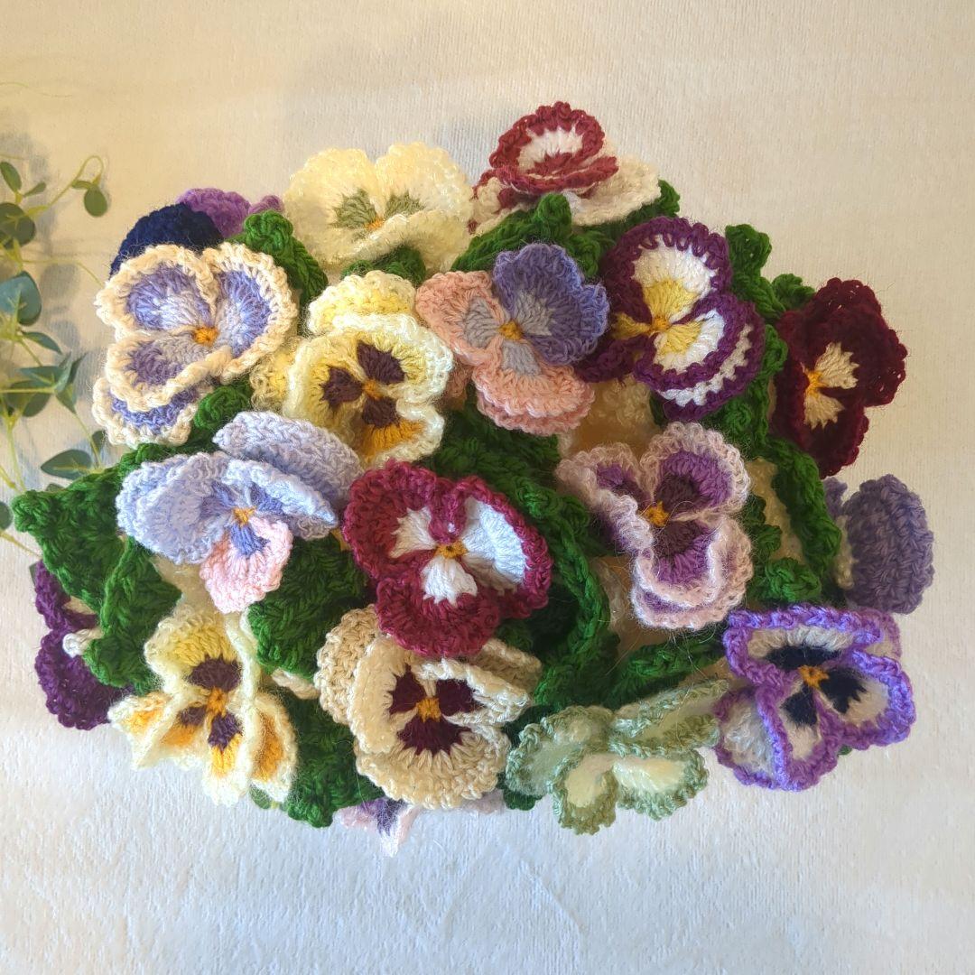 k*l様 ブーケブランケット 花束ブランケット パンジー リボン