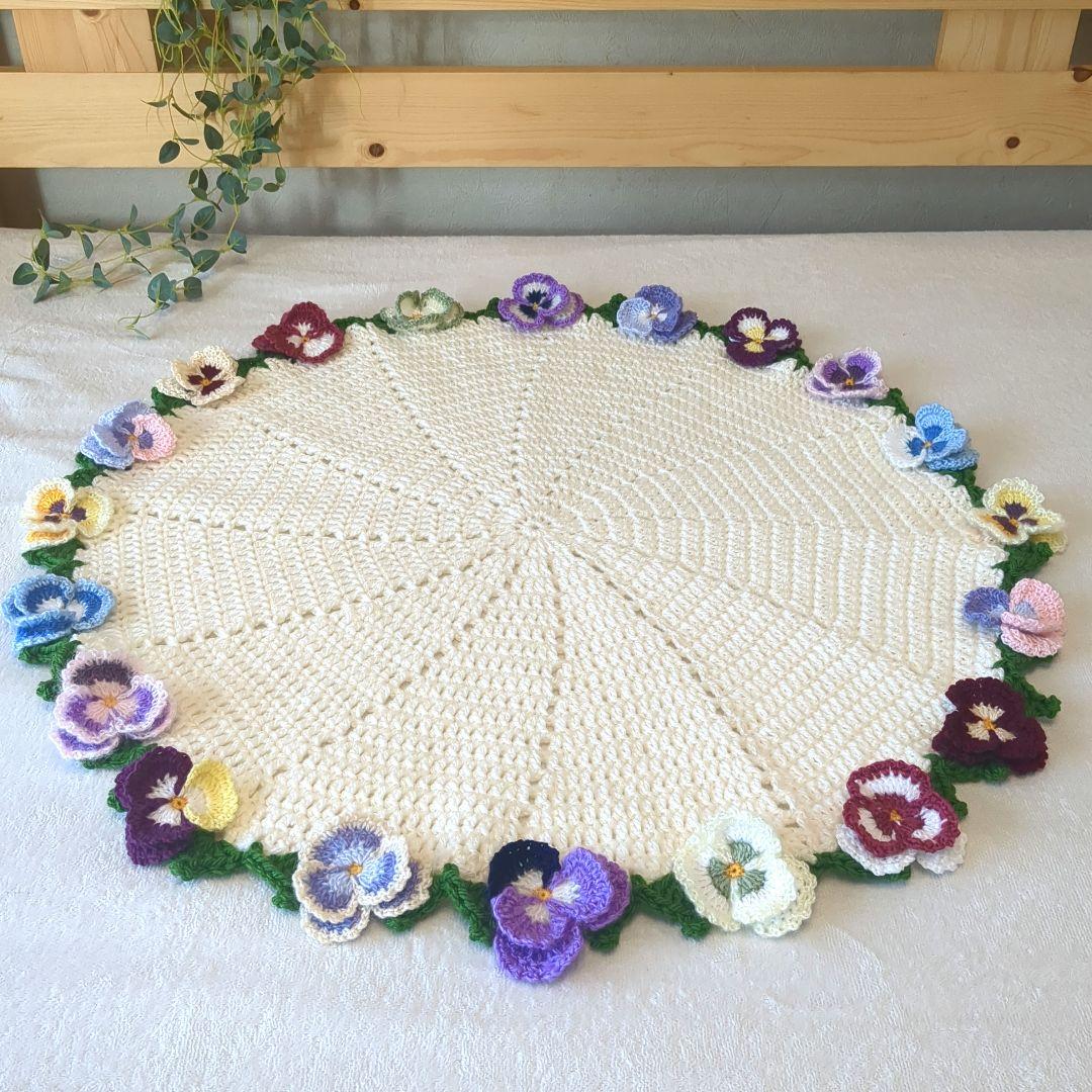 k*l様 ブーケブランケット 花束ブランケット パンジー リボン