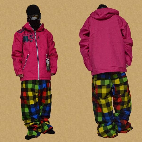 スノーボード ウェア 上下セットアップ■NR■ピンク×黄■メンズSサイズ