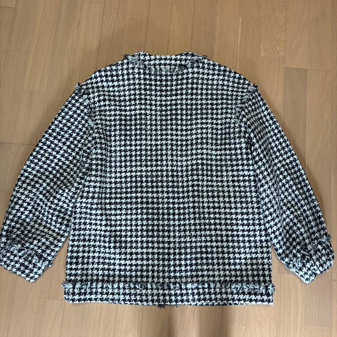 トゥモローランドBallsey ハウンドトゥースツイードノーカラージャケット