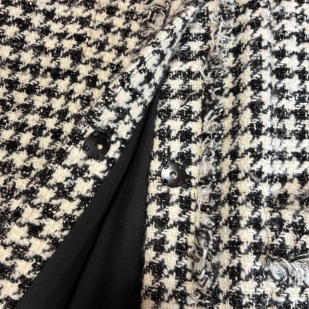 トゥモローランドBallsey ハウンドトゥースツイードノーカラージャケット