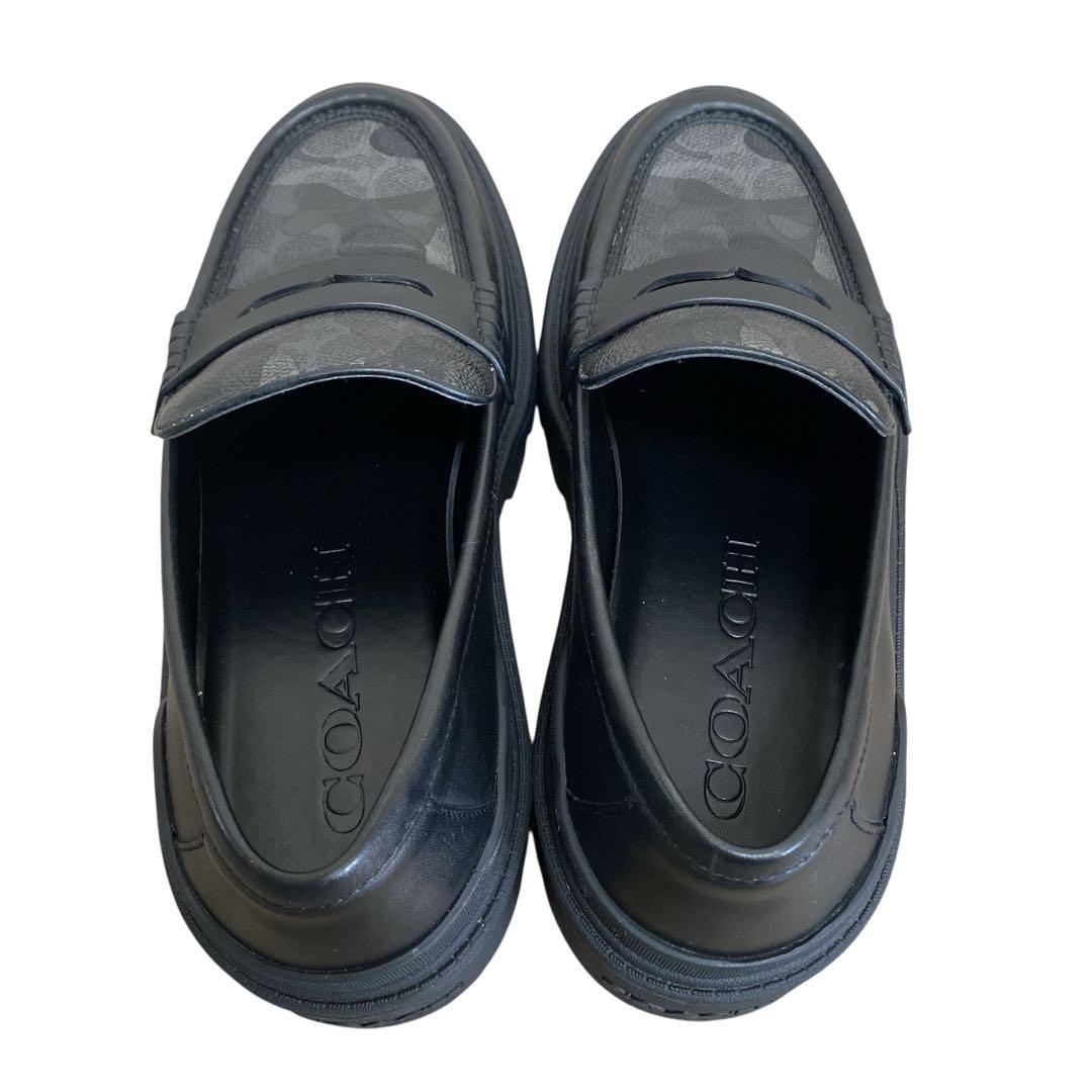 極美品COACH プラットフォーム ローファー 厚底 CAP35 カモ柄　8