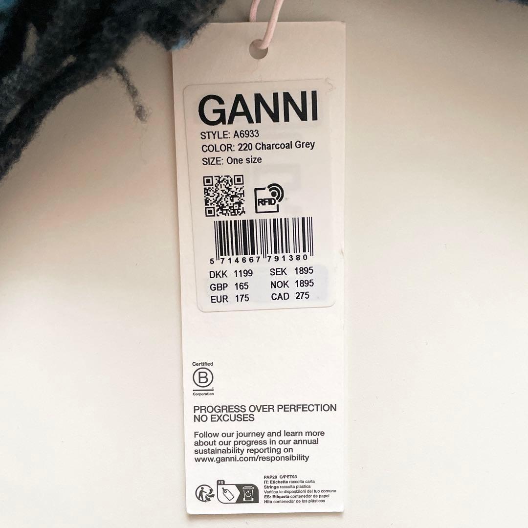 GANNI Double Face Wool check Scarf マフラー