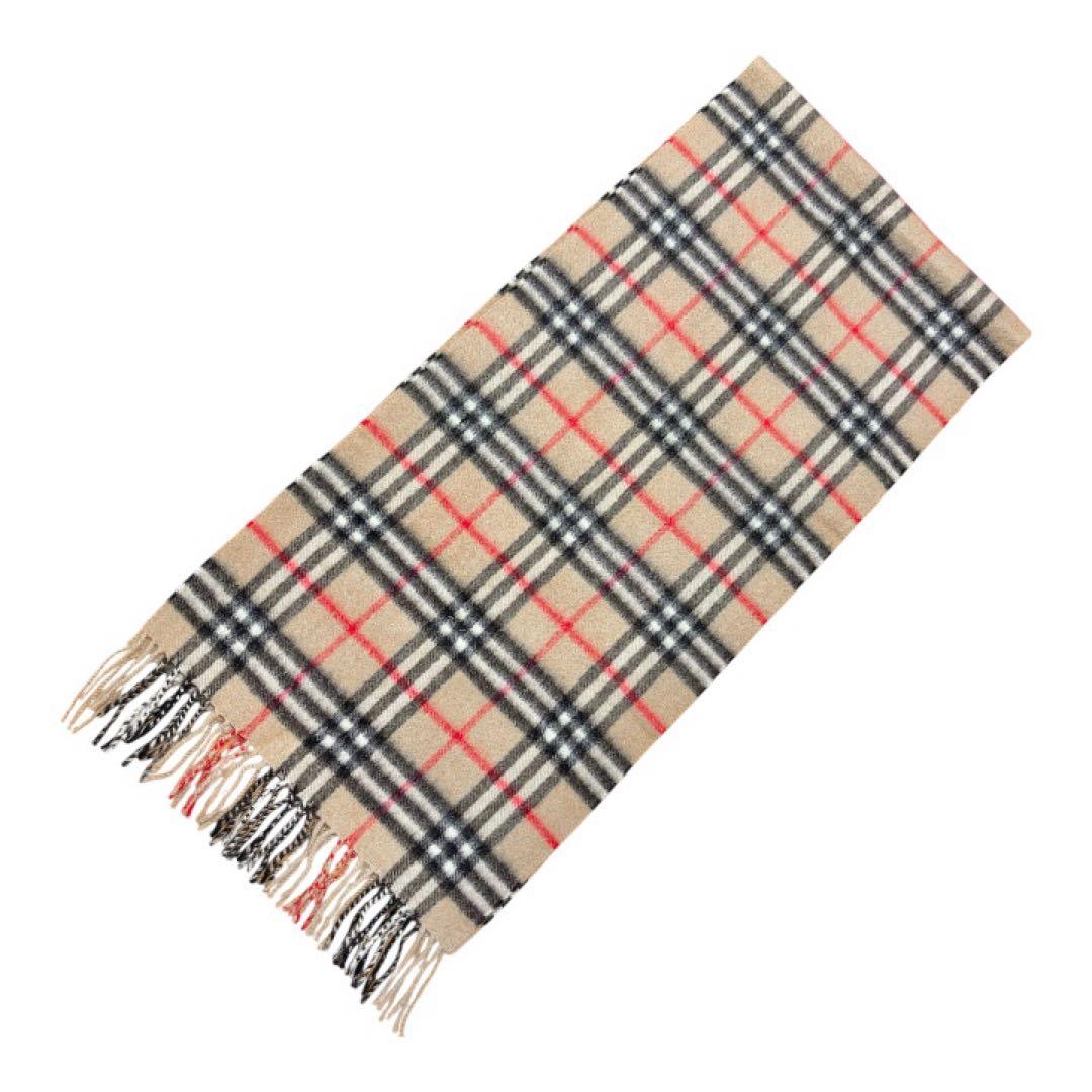 美品 Burberry バーバリー マフラー カシミヤ イギリス製 ノバチェック