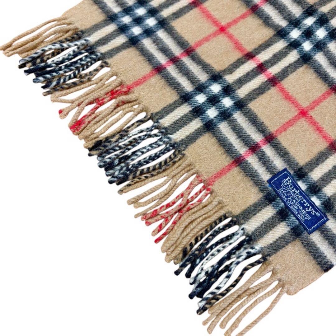 美品 Burberry バーバリー マフラー カシミヤ イギリス製 ノバチェック
