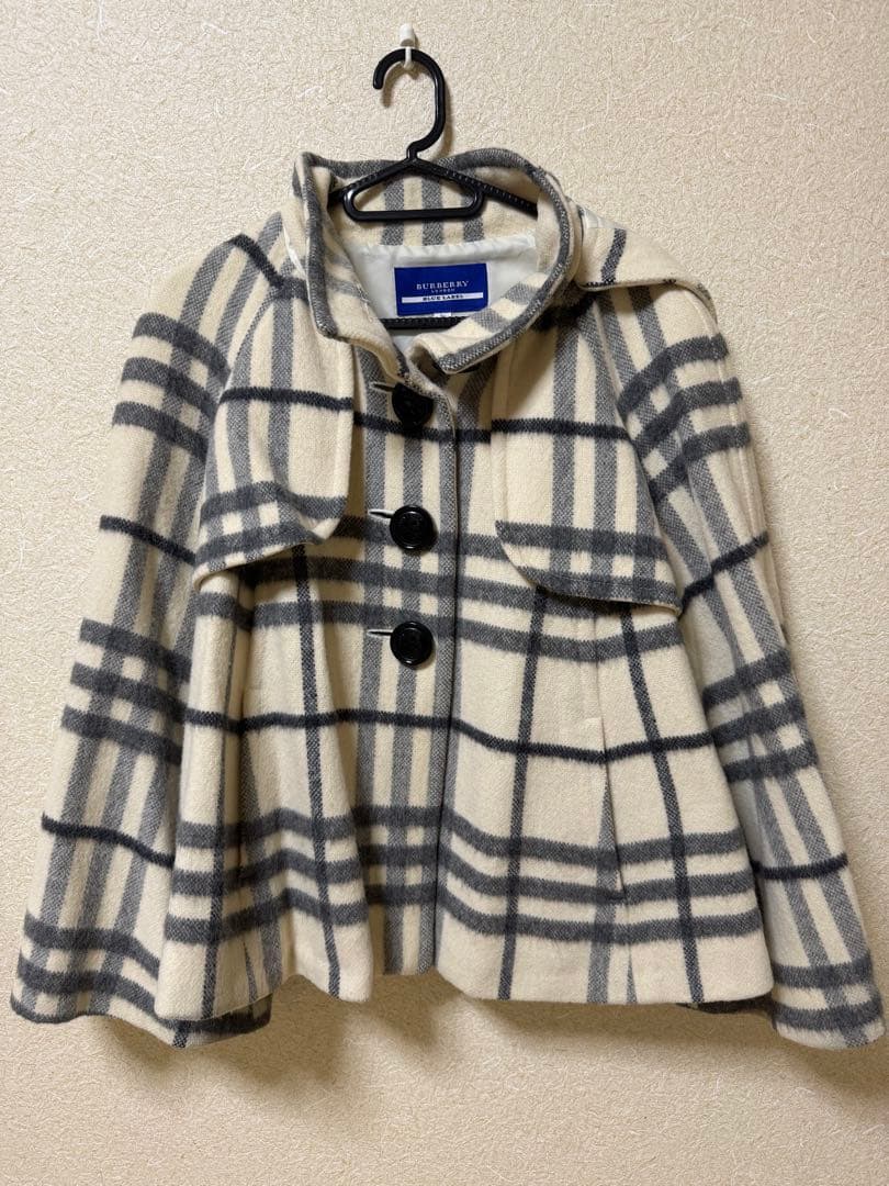 BURBERRY BLUE LABEL　ポンチョ　ケープ　コート　36
