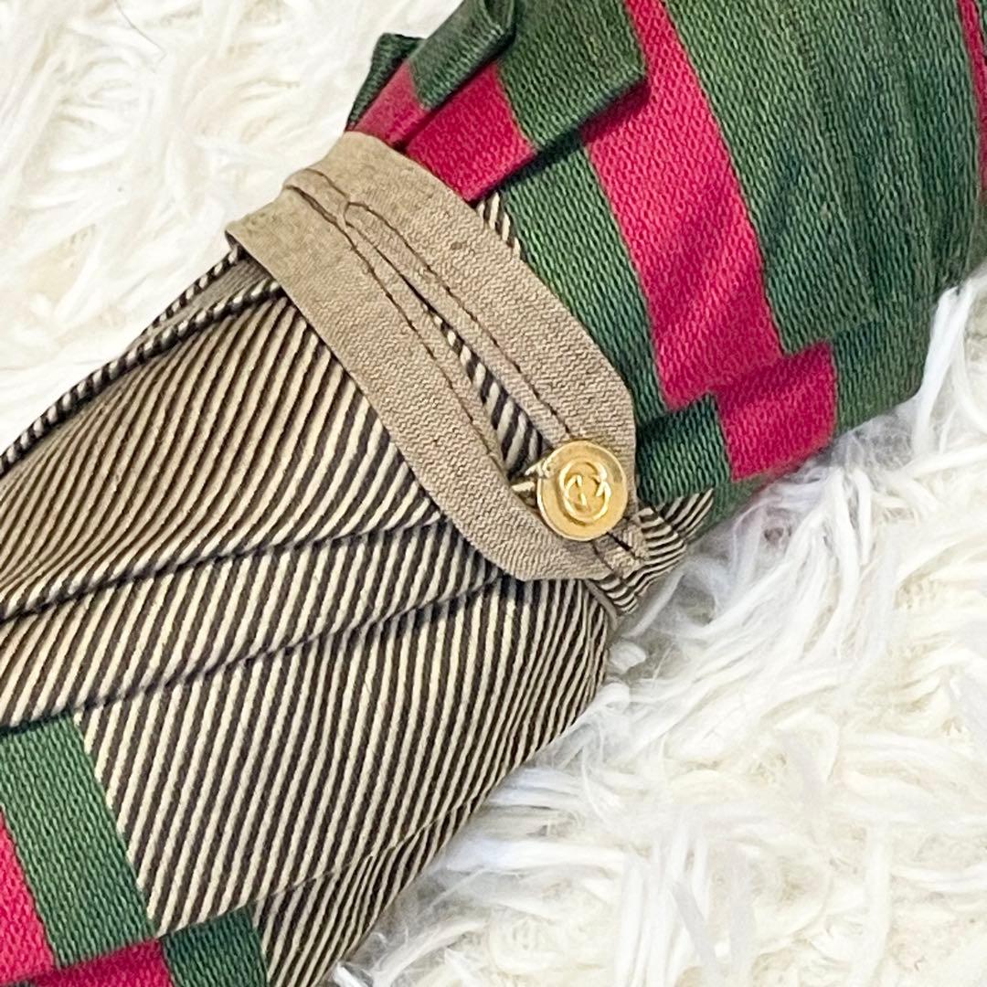 【極美品/希少】GUCCI グッチ 長傘 シェリーライン ヴィンテージ