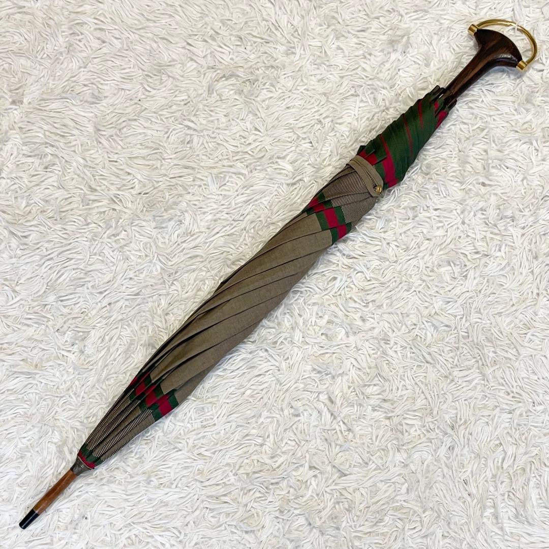 【極美品/希少】GUCCI グッチ 長傘 シェリーライン ヴィンテージ