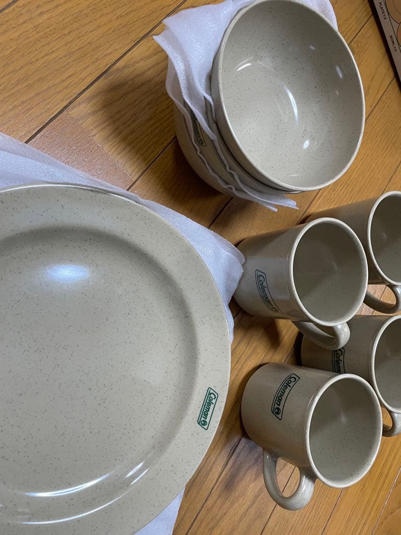 Coleman メラミン食器 テーブルウェアセット ビンテージ カバン付き