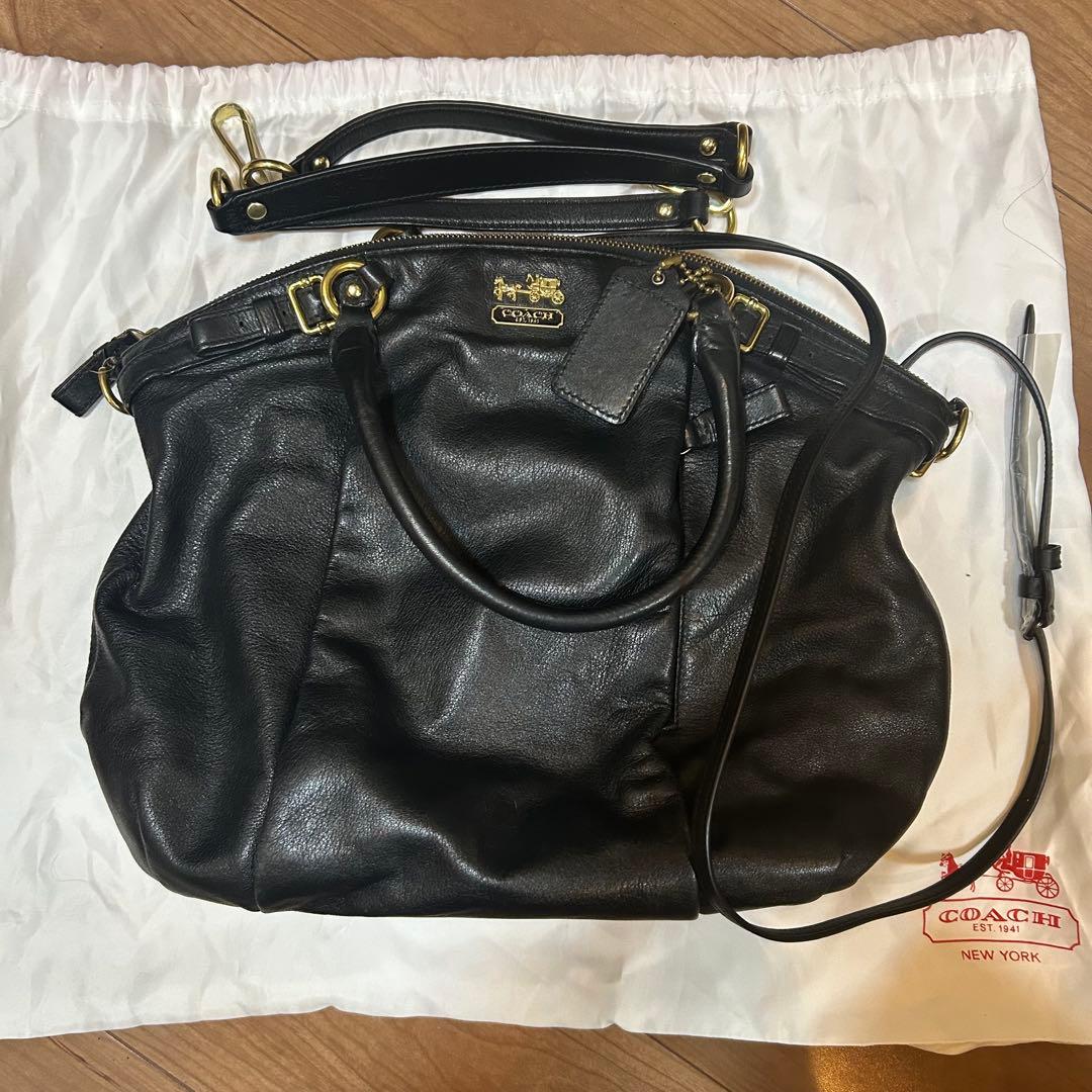 ★COACH マディソン ブラックトートバッグ レザー 美品