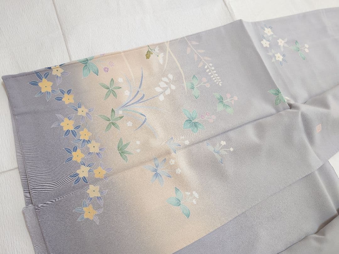 正絹　袷　訪問着　藤色