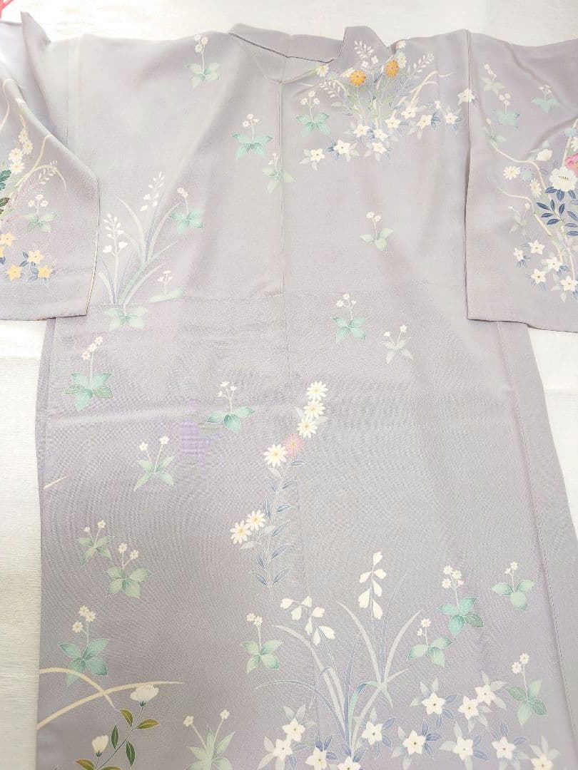 正絹　袷　訪問着　藤色