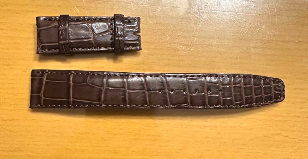 【こん】RASIN IWC ポルトギーゼ用 クロコダイルベルト　ブラウン