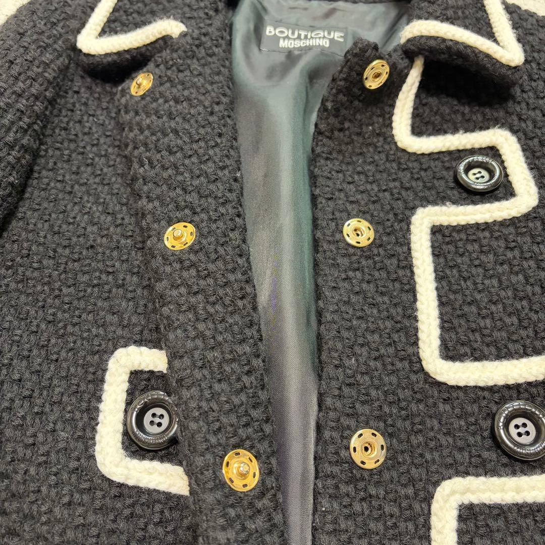 【美品】BOUTIQUE MOSCHINO モスキーノ ツイード コート 44