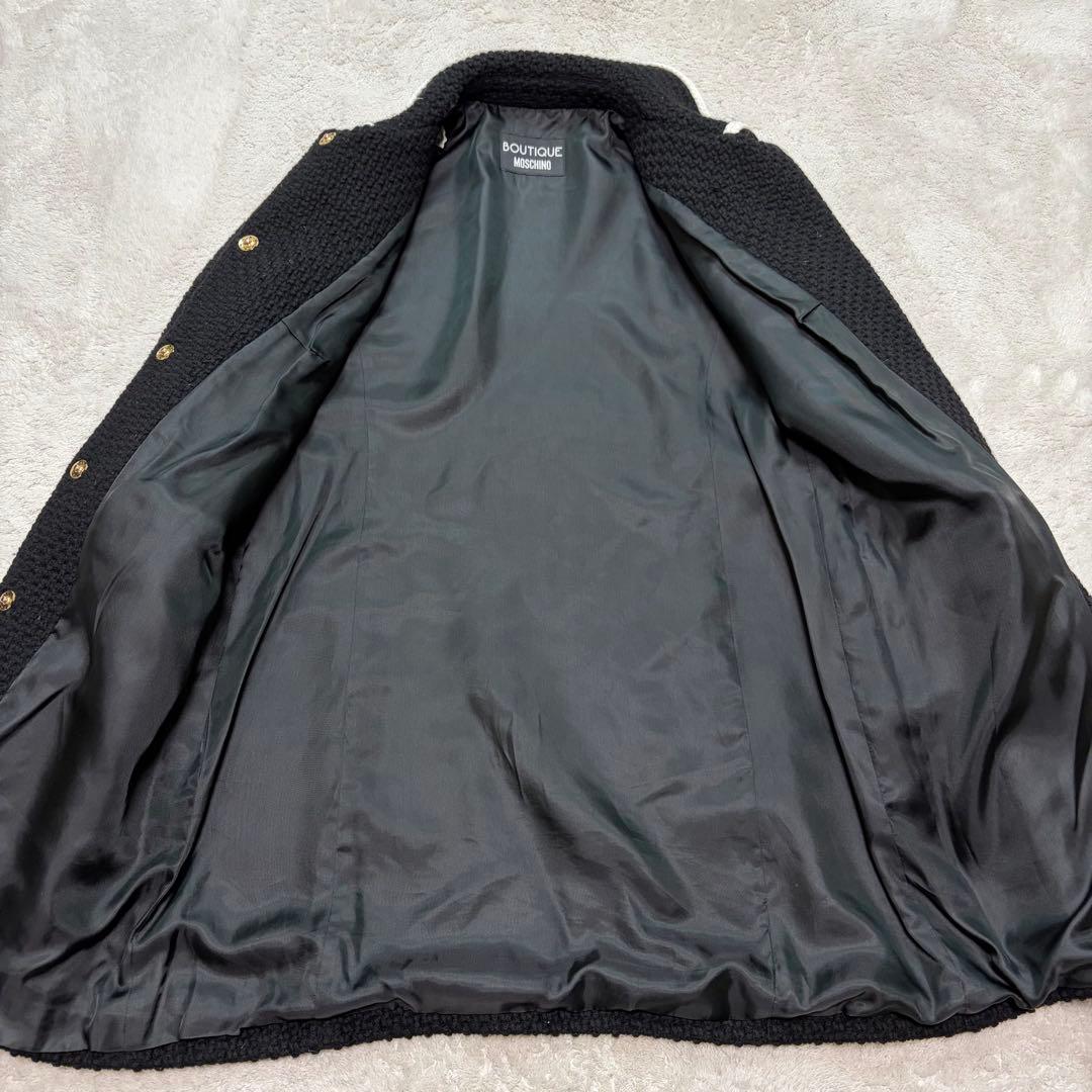 【美品】BOUTIQUE MOSCHINO モスキーノ ツイード コート 44