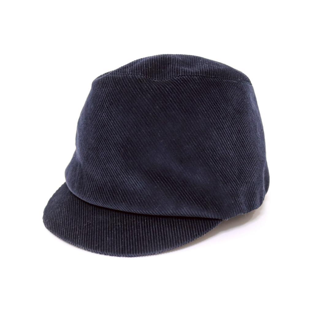美品 HERMES セリエボタン コーデュロイキャスケット 58 濃紺 1061