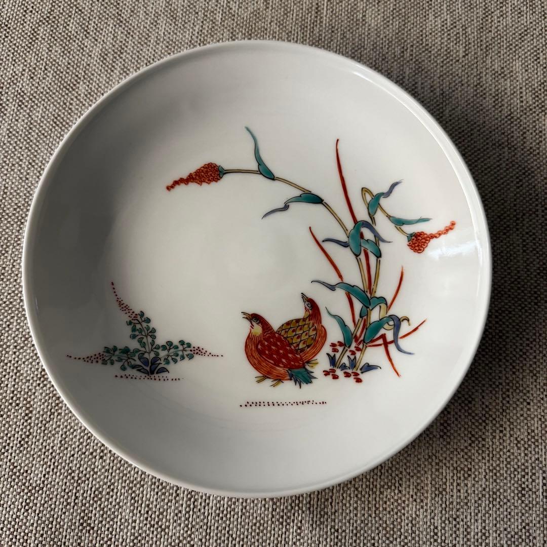 12代　柿右衛門　粟鶉文　6寸　約18㎝　額皿