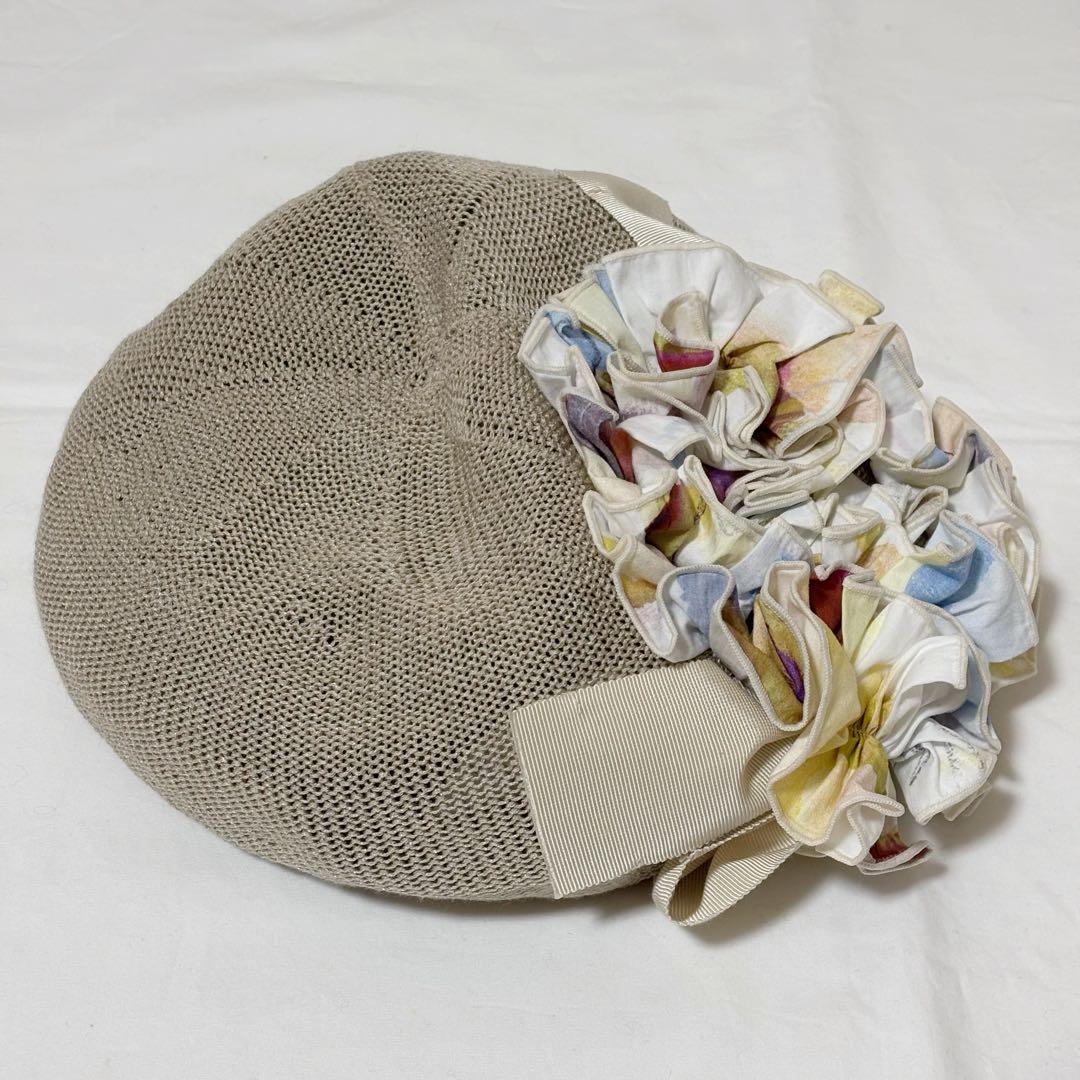 SHINYA 帽子　ベレー帽　コサージュ