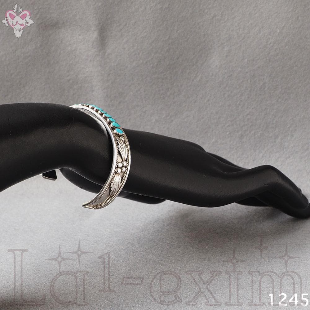 10個 ターコイズ シルバー インディアンジュエリー ズニ 刻印 バングル 純銀